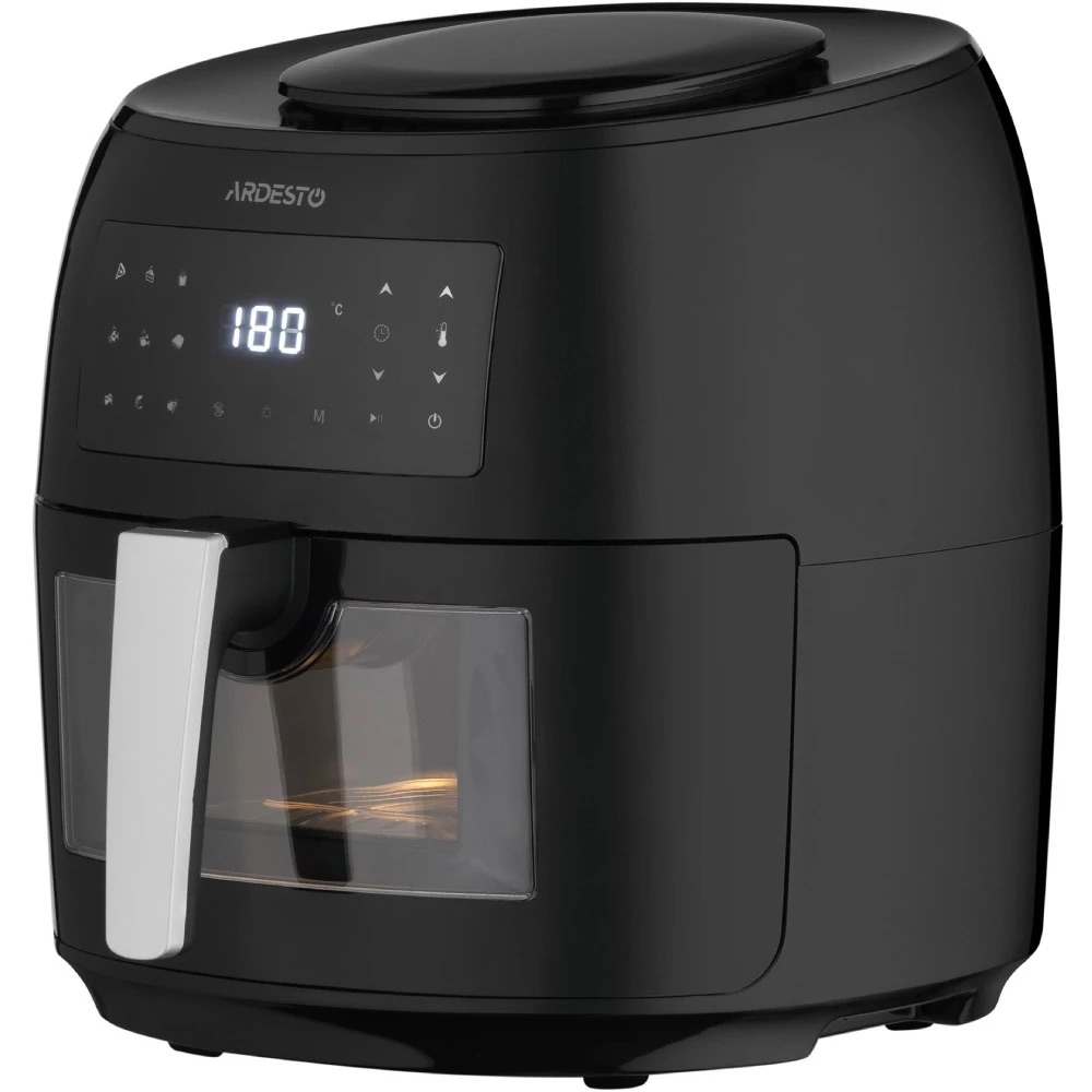 Аерогриль Ardesto AF-H-E74LT, 7,4 л, 1800 Вт, з вікном, чорний