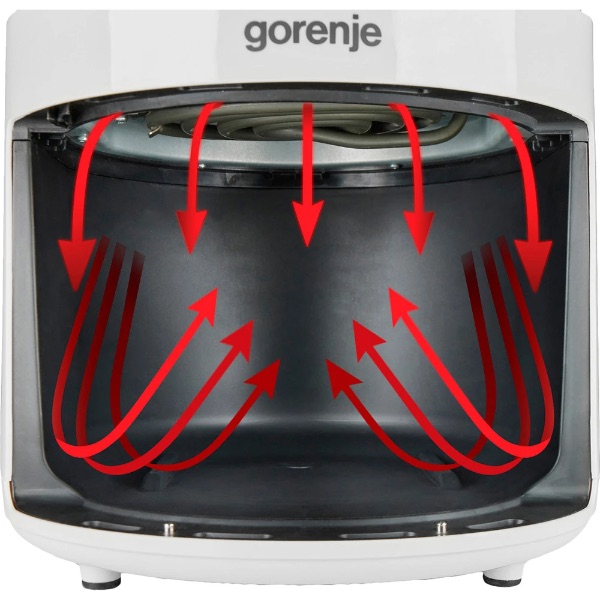 Аерогриль Gorenje AF1300XG, 4,5 л, 1300 Вт, механічний, білий — фото 6